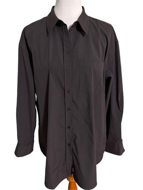 Athleta Men's Long-Sleeve Button-Down Shirt - Brown